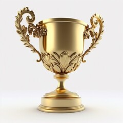 Fototapeta premium Golden trophy isolated on white background