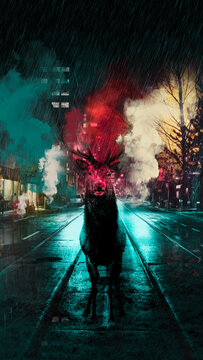 Campaign to stop burning forests, Abstract, Digital art, Illustration