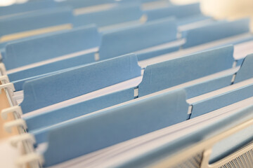 Many file folders in a row as background.