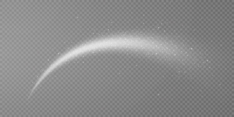 Magic white wind png festive isolated on transparent background. white comet png with sparkling stars and dust.	