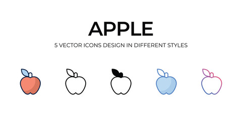 apple icons set vector illustration. vector stock,