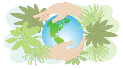 Protecting the Earth is clean energy.Earth Day is a concern for the environment.Eco  ESG the earth is in the hands of man.