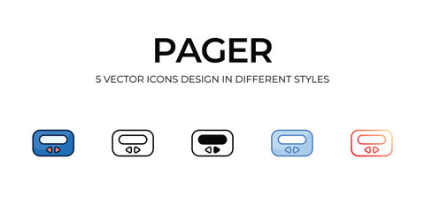 pager icons set vector illustration. vector stock,