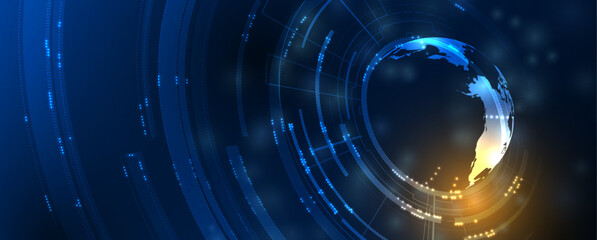 Quantum processing. Deep learning artificial intelligence. Future new technology  for business or science presentation