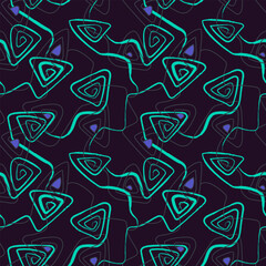 Naklejka premium Unique abstract colorful seamless artwork with wave grunge patterns