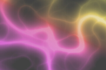 Electric Neon abstract lines, flourish, scribble writing lightning design on black background