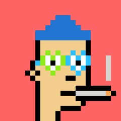 Cartoonish Pixelated Man