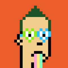 Cartoonish Pixelated Man