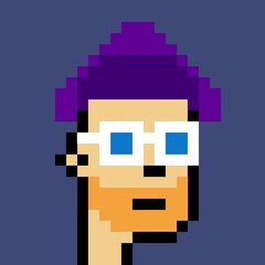 Naklejka premium Cartoonish Pixelated Man