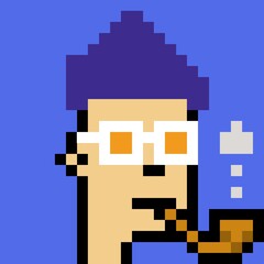 Cartoonish Pixelated Man