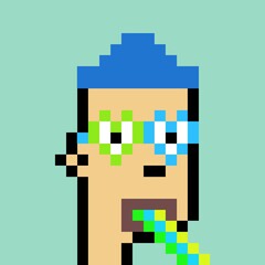 Cartoonish Pixelated Man