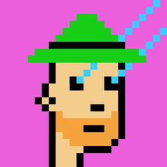 Cartoonish Pixelated Man