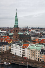 Fototapeta na wymiar Panoramic view of historical center of Copenhagen, Denmark