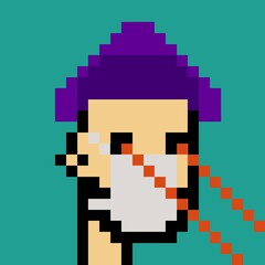 Obraz premium Cartoonish Pixelated Man
