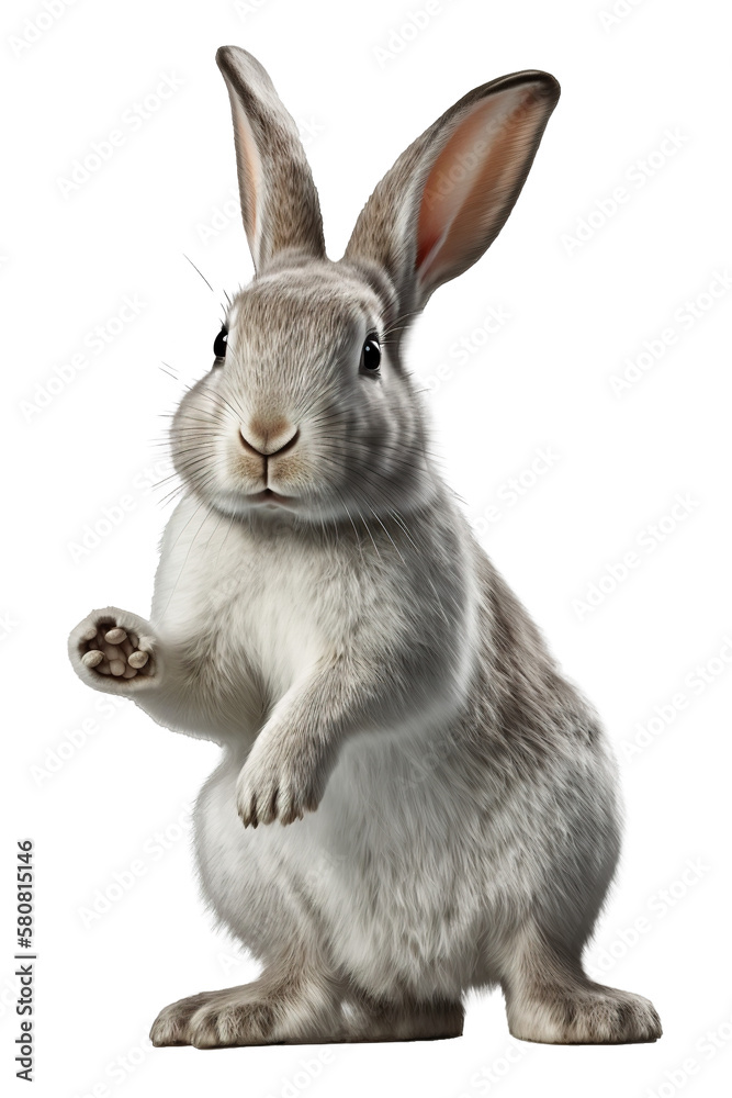 Wall mural rabbit isolated on white