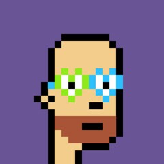 Cartoonish Pixelated Man