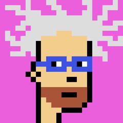Fototapeta premium Cartoonish Pixelated Man