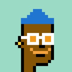 Obraz premium Cartoonish Pixelated Man