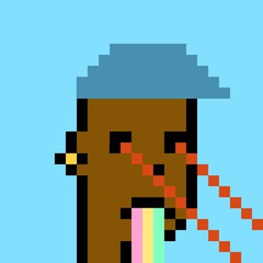 Cartoonish Pixelated Man