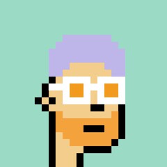 Cartoonish Pixelated Man