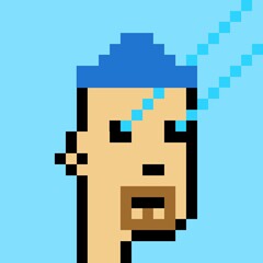 Cartoonish Pixelated Man