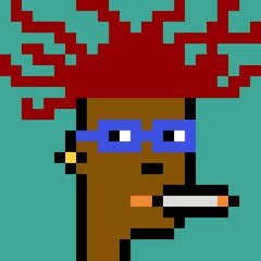 Cartoonish Pixelated Man