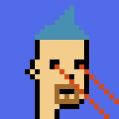Cartoonish Pixelated Man