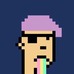 Cartoonish Pixelated Man