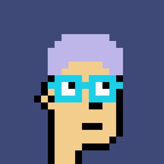 Cartoonish Pixelated Man
