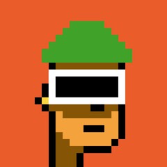 Cartoonish Pixelated Man