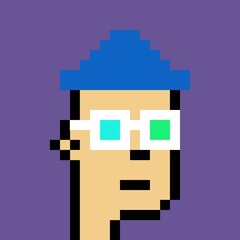 Cartoonish Pixelated Man