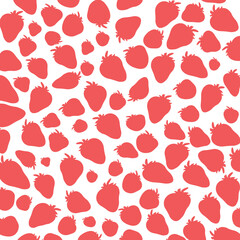 strawberries shadow pattern illustration. cute pattern to represent summer. pink background. Summer sweet fruits and berries. Good for packaging