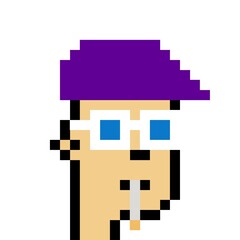 Cartoonish Pixelated Man