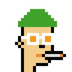 Obraz premium Cartoonish Pixelated Man
