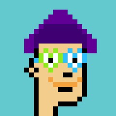 Cartoonish Pixelated Man