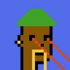 Obraz premium Cartoonish Pixelated Man