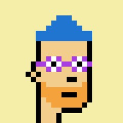 Cartoonish Pixelated Man