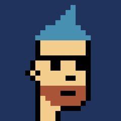 Cartoonish Pixelated Man