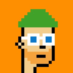 Cartoonish Pixelated Man