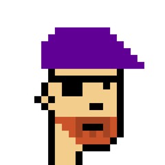 Cartoonish Pixelated Man