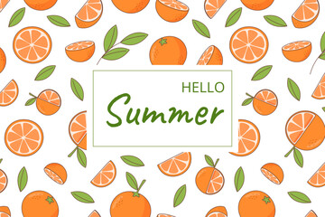 Summer food background with oranges
