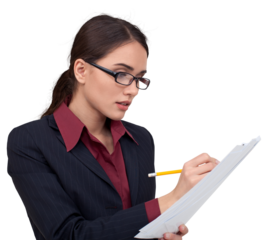 Businesswoman Takes Notes - Isolated