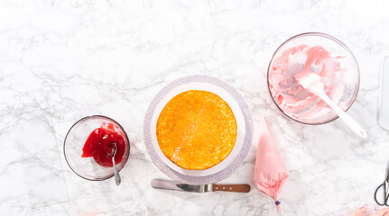 Mermaid themed 3 layer vanilla cake