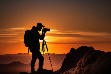 Silhouette of a photographer taking a picture
