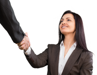 Businesswoman Shaking Hands with Businessman