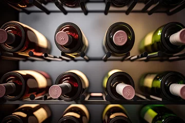 Fotobehang Wine Rack Storage Solutions. Photo generative AI © pixardi