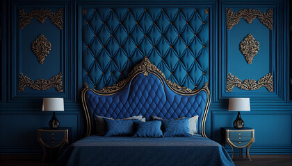 Royal Blue Bed Room texture background #1