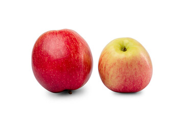 red apples isolated on white background, close-up