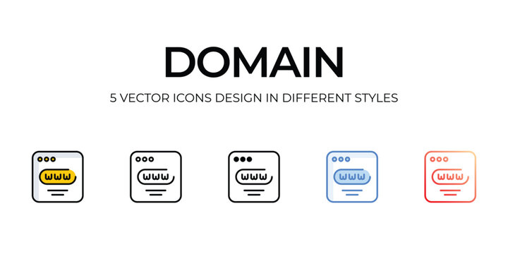 domain icons set vector illustration. vector stock,
