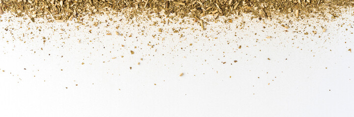 Yerba mate on white background with copyspace